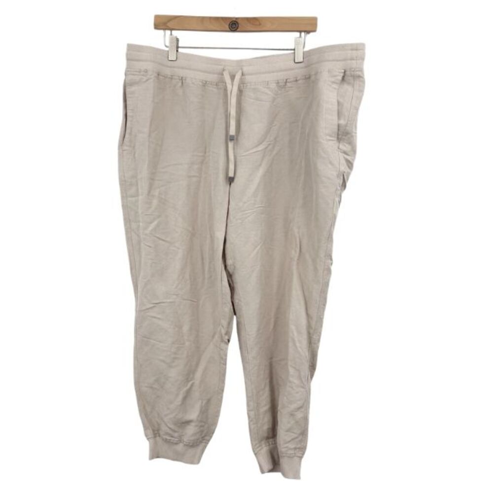 J.Jill Linen Blend Jogger Pants 2X Pull On Stretch Capsule Minimalist Beach Boho